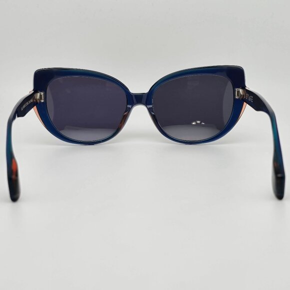 State Optical Lill Sun Indigo Coral Frame Grey Lens Cat Eye Sunglasses w/ Case
